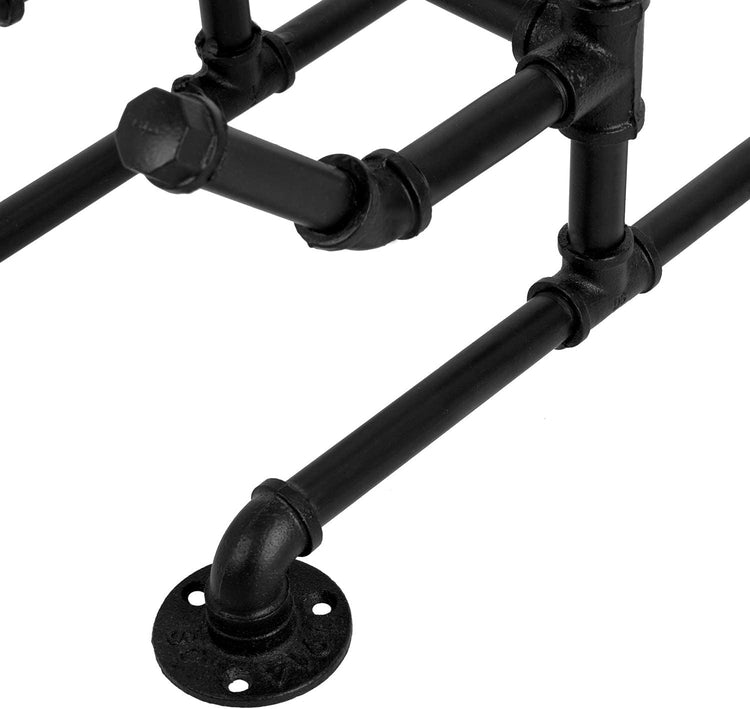 4-Tier Industrial Black Metal Pipe Indoor Outdoor Basketball