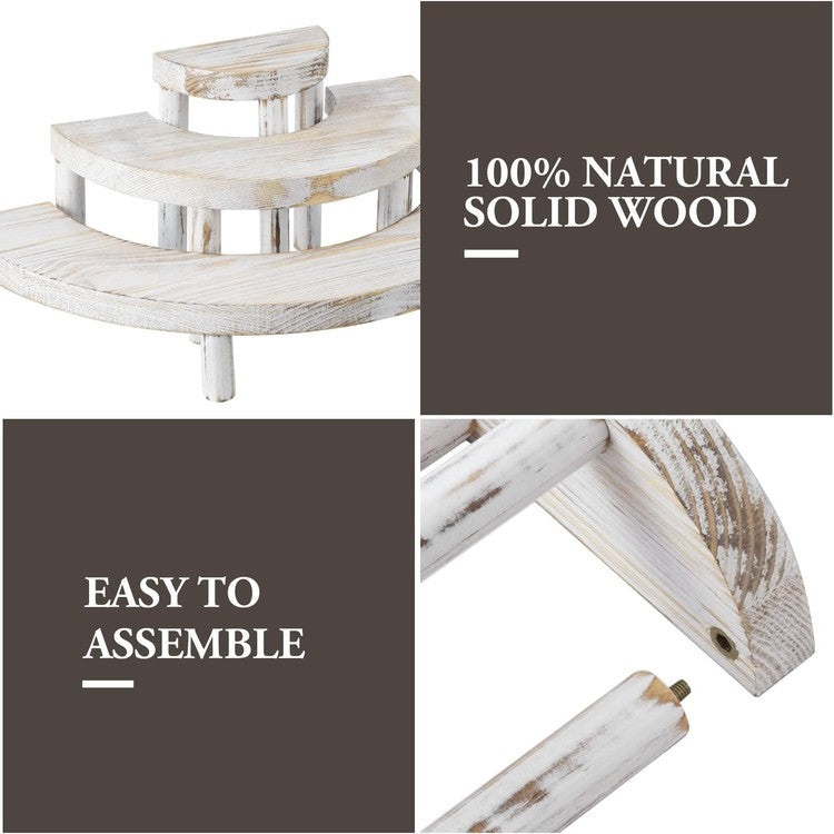 3 Tier White Wood Cupcake Stand, Dessert and Appetizers Stand, 3-Piece Set-MyGift