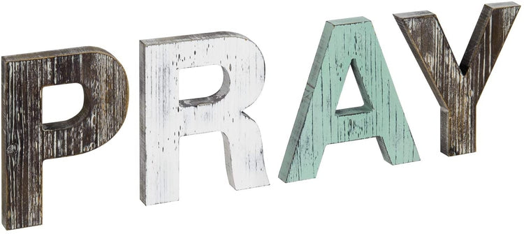 Rustic PRAY Wall Mounted or Tabletop Decorative Cutout Letters Sign-MyGift