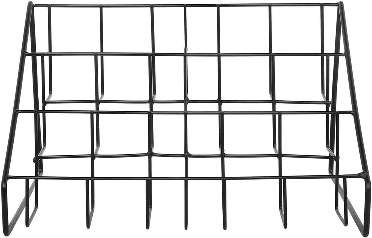 Matte Black Metal Wire CD Holder Storage Stand, 3 Tier Media Jewel Case Organizer Rack-MyGift