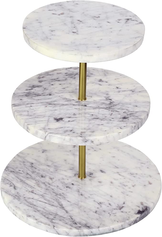3 Tiered Cupcake Stand, Tea Party Serving Platter, Modern Round Retail Riser Stand-MyGift