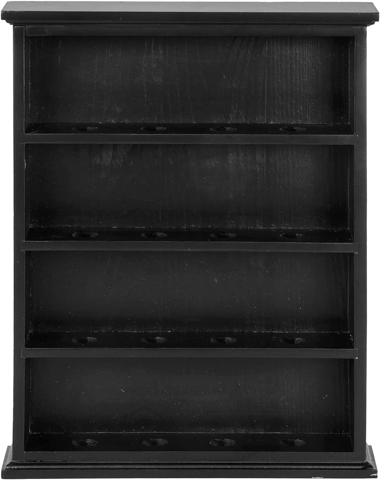 Tiered Golf Ball Holder, Wall Mounted Black Wood Golf Display Case Cabinet Shelf, Holds 16 Balls-MyGift