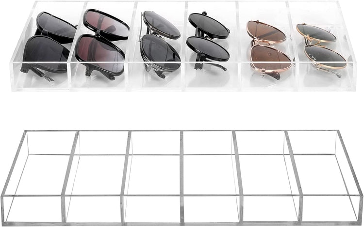 Slot Clear Acrylic Sunglasses and Eyeglasses Storage Organizer