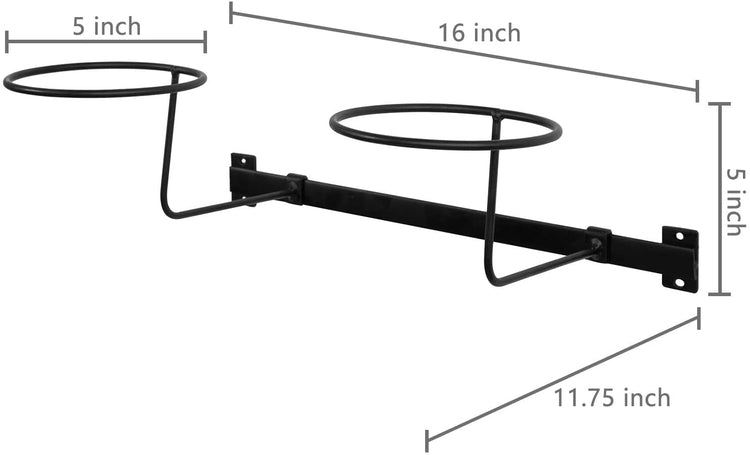 Set of 2 Wall Mounted Hat Racks, Modern Matte Black Metal Wire Holder Stand-MyGift