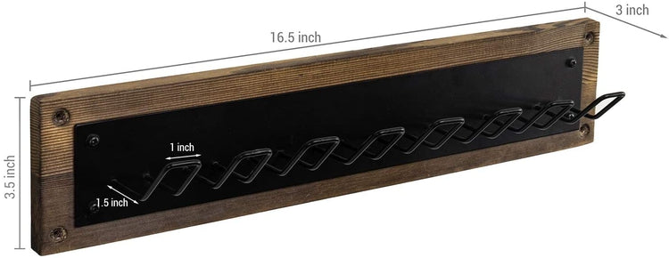 Rustic Metal & Woode Gym Storage Wall Organizer Rack-MyGift