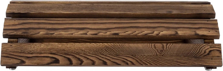 MyGift 15 inch Rustic Brown Wood Ergonomic Home Office Under-Desk Footrest, Size: Medium