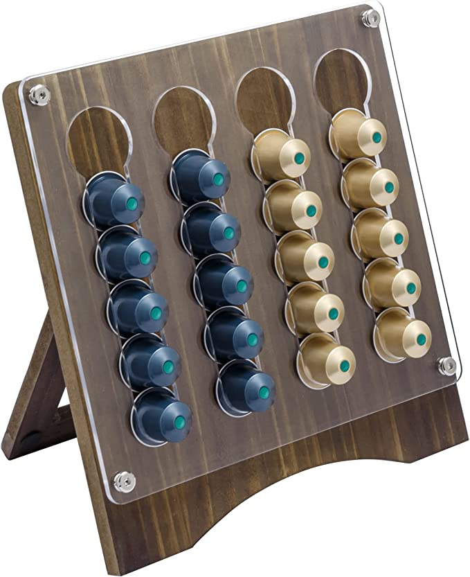 Wood Coffee Pod Capsule Holder Rack, Coffee Pod Organizer Storage Rack-MyGift