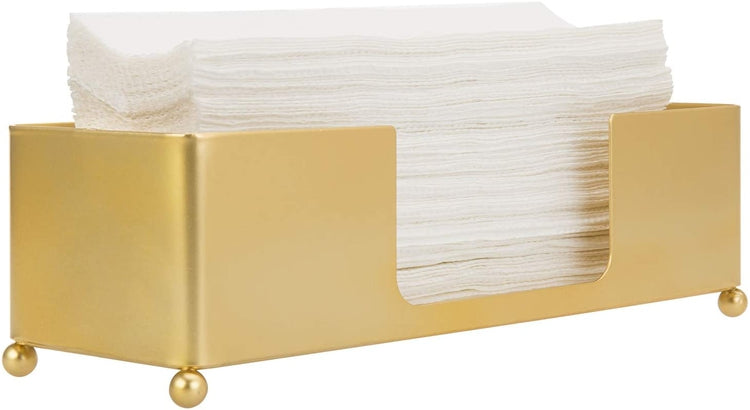 Brass Tone Metal Tabletop Commercial Paper Towel Holder Dispenser-MyGift