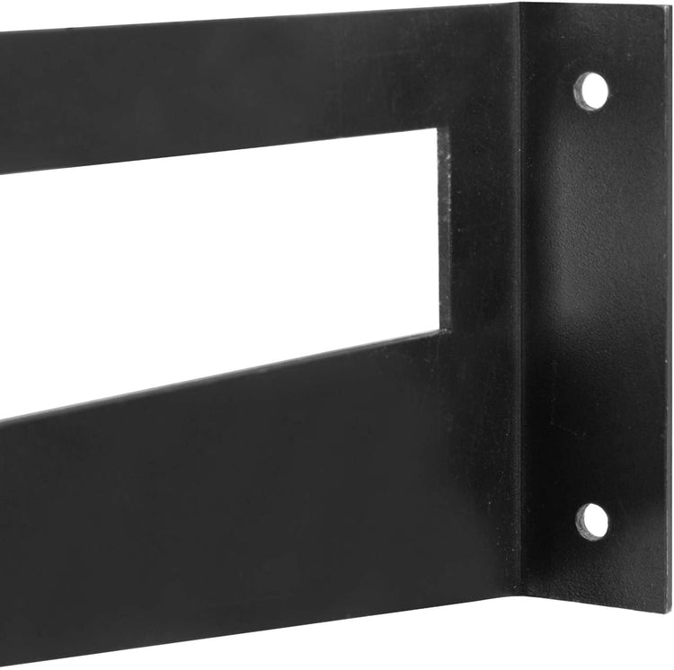 Set of 2, Whitewashed Wood 16-inch Wall Mounted Shelves with Black Metal Brackets-MyGift