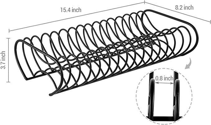 Metal Dinner Plate Storage Rack Organizer and Drying Rack, 14 Slot Dish Storage Organizer-MyGift