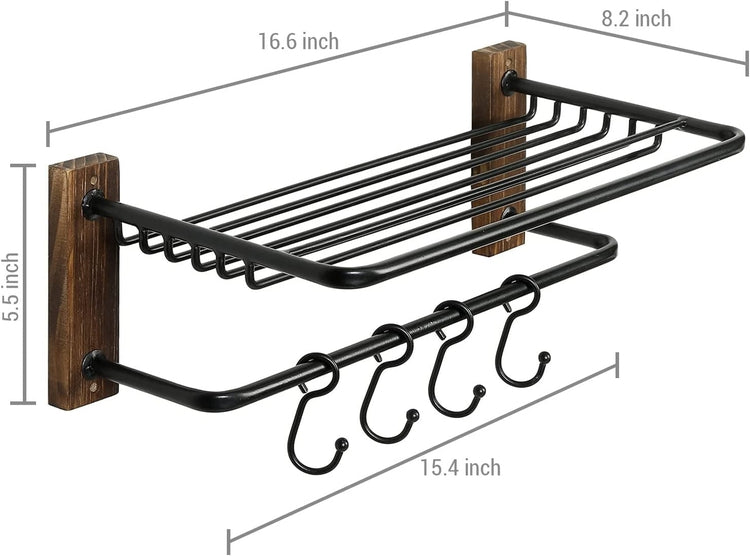 MyGift Brass Metal Wire Over The Door Hanging Bathroom Accessories Organizer Rack, 2 Tier Bath Storage Shelf with 4 Triangular Hooks