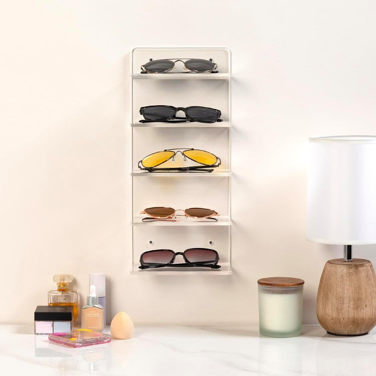5 Tier Clear Acrylic Sunglasses Holder Rack, Retail Eyewear Showcase Storage Organizer-MyGift