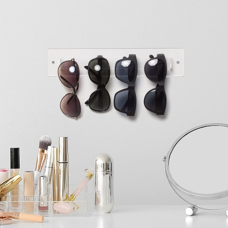 Wall Mounted Clear Acrylic Sunglasses Hanger Rack, Eyewear Display Rail Holder-MyGift
