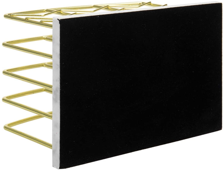 4-Slot Brass Plated Metal Wire Desktop Mail Sorter Rack with White Marble Base-MyGift