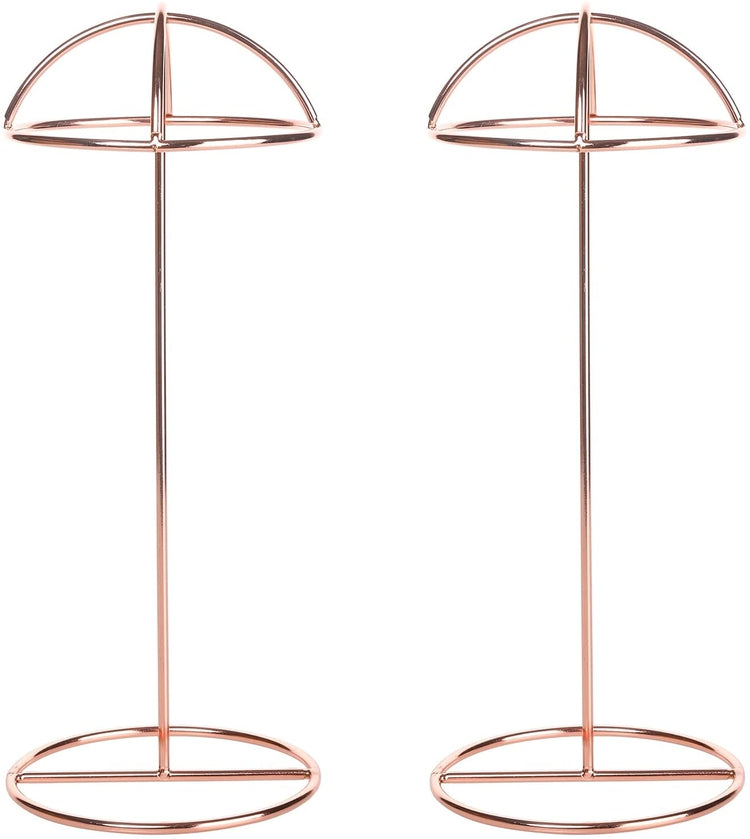 Set of 2, Copper Tone Wire Tabletop Hat Rack, Wig Holder Dome Display Stand-MyGift
