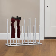 Chrome Plated Metal 6-Pair Boot Rack, Freestanding Closet Shoe Stand Organizer-MyGift