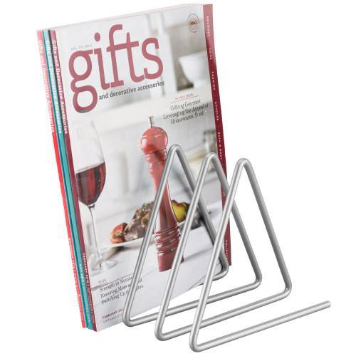 Triangular Silver Tone Wire Magazine/Mail/File Sorter, 3 Slots - MyGift