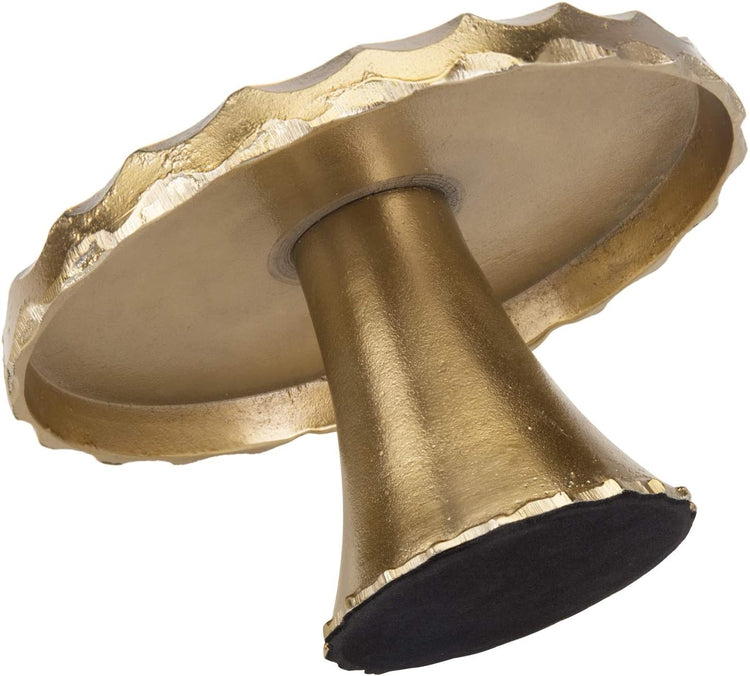 Gold & White Aluminum 8-inch Round Cake Stand, Dessert Display-MyGift