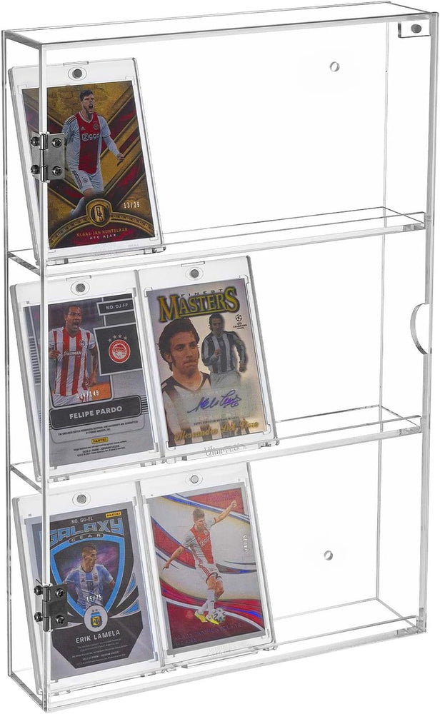 Clear Acrylic Wall Mounted Collectors Trading Card Display Case, Hanging Transparent Cabinet Shelf for Memorabilia-MyGift
