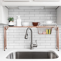 MyGift Chrome Plated Metal Over The Sink Organizer Shelf Rack, 3 Tiered  Bathroom or Kitchen Sink Storage Display Caddy