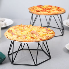 Black Metal Pizza Pan Riser Stands, Tabletop Food Platter Display Rack –  MyGift