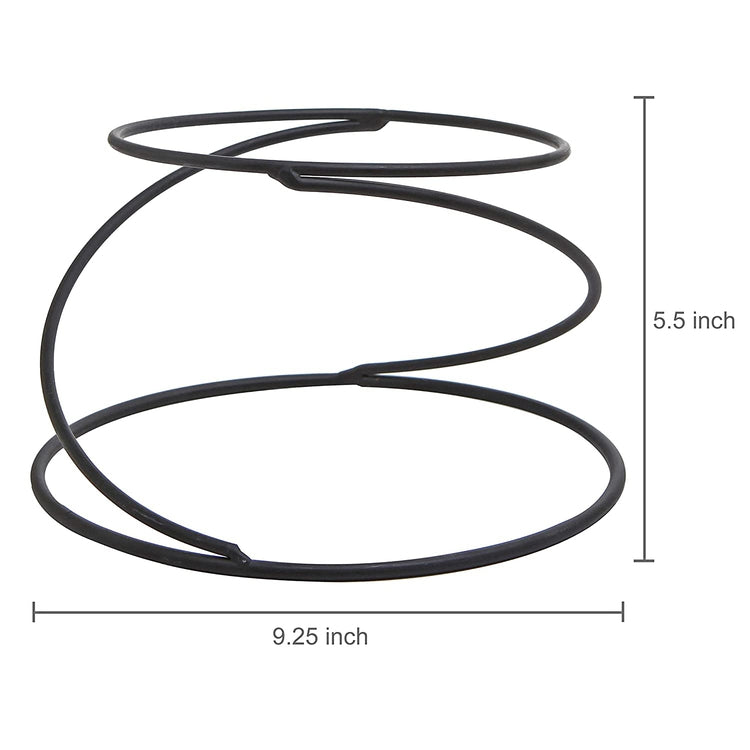 Set of 4, Black Metal Spiral Wire Tabletop Pizza Tray Serving Stands-MyGift