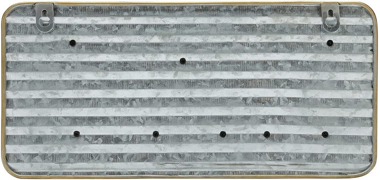 Red, White and Blue Cutout EAT Wood Letters with Corrugated Galvanized Metal Back Hanging Wall Art-MyGift