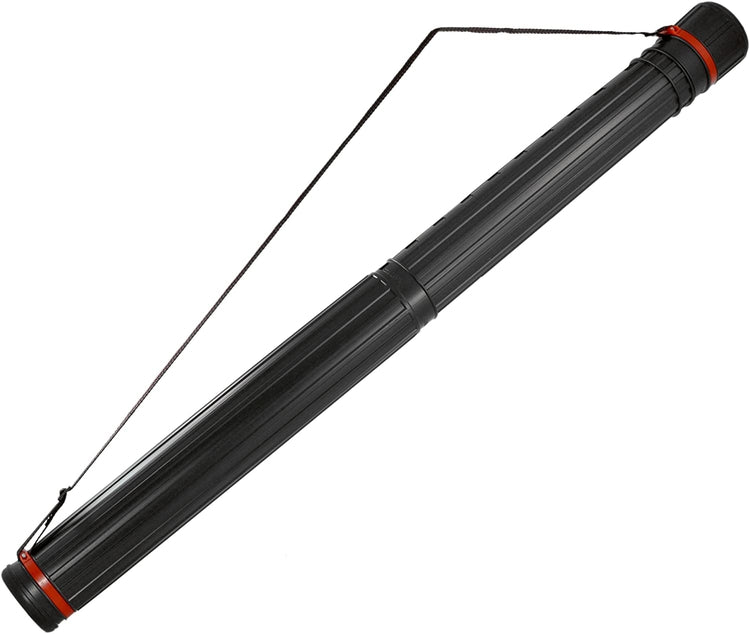 Set of 2 Heavy Duty Black Telescoping Document Carrying Tubes w/ Adjustable Straps-MyGift