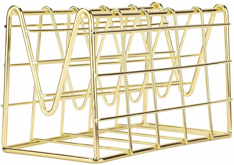 Brass Metal Wire Grid Design Mail Sorter, Desktop Letter Organizer Holder-MyGift