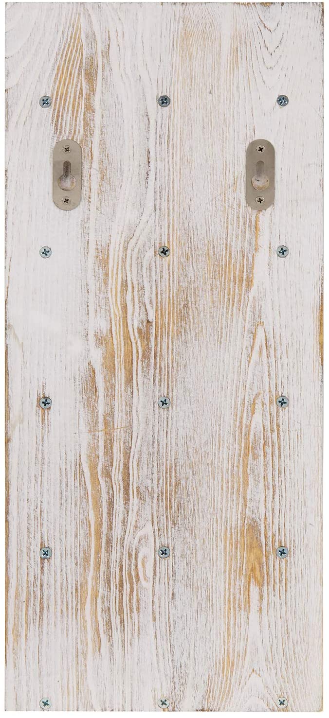 Whitewashed Wood Wall Mounted Sunglasses Holder, Retail Eyewear Display Shelf-MyGift