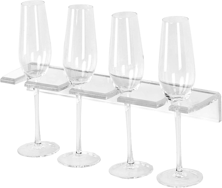 Clear Acyrlic Hanging Stemware Rack, Wall Mounted Glassware Storage-MyGift