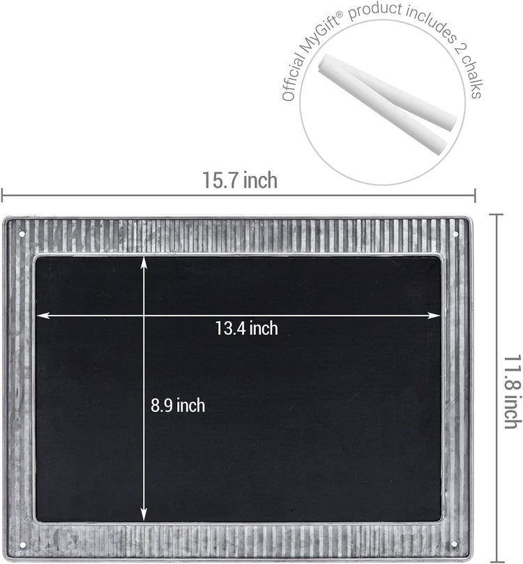 Wall Mounted Chalkboard on Corrugated Galvanized Metal, Erasable Blackboard, Chalk Message Board, Menu Display-MyGift