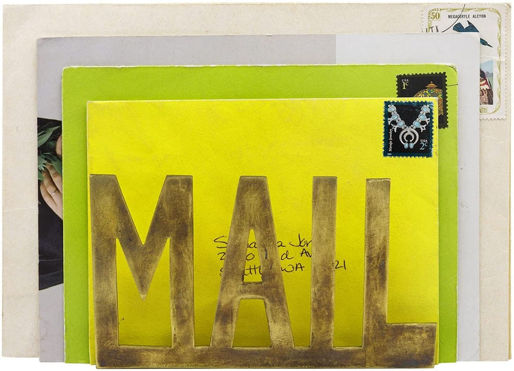 Brass Metal MAIL Cutout Design Letter Holder, Desktop Mail Sorter-MyGift