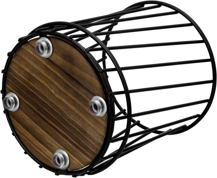 Black Metal and Brown Wood Kitchen Utensils Crock, Countertop Cooking Tools Holder-MyGift