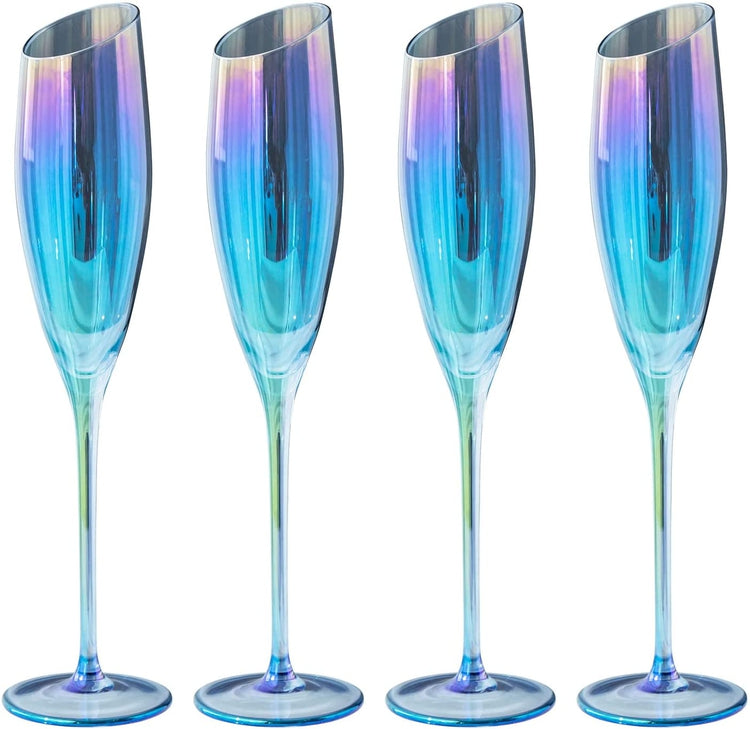 Gnimihz Iridescent Champagne Flutes Set of 4