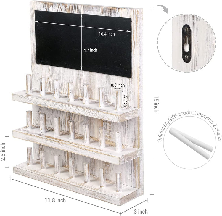3-Tier Wall-Mounted Wood Jewelry Accessories Organizer, Ring Holder Storage Rack-MyGift