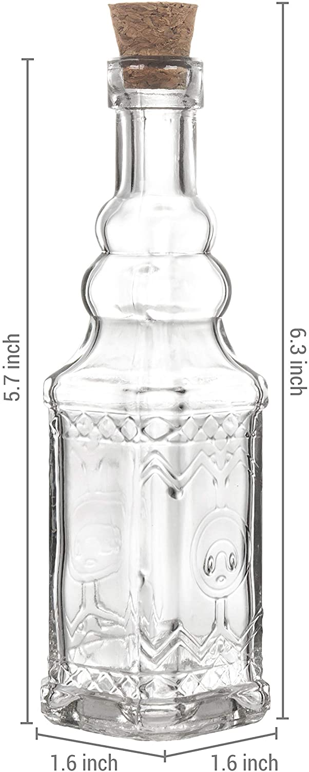 Small Decorative Vintage Apothecary Glass Bottles, Flower Vases with C MyGift