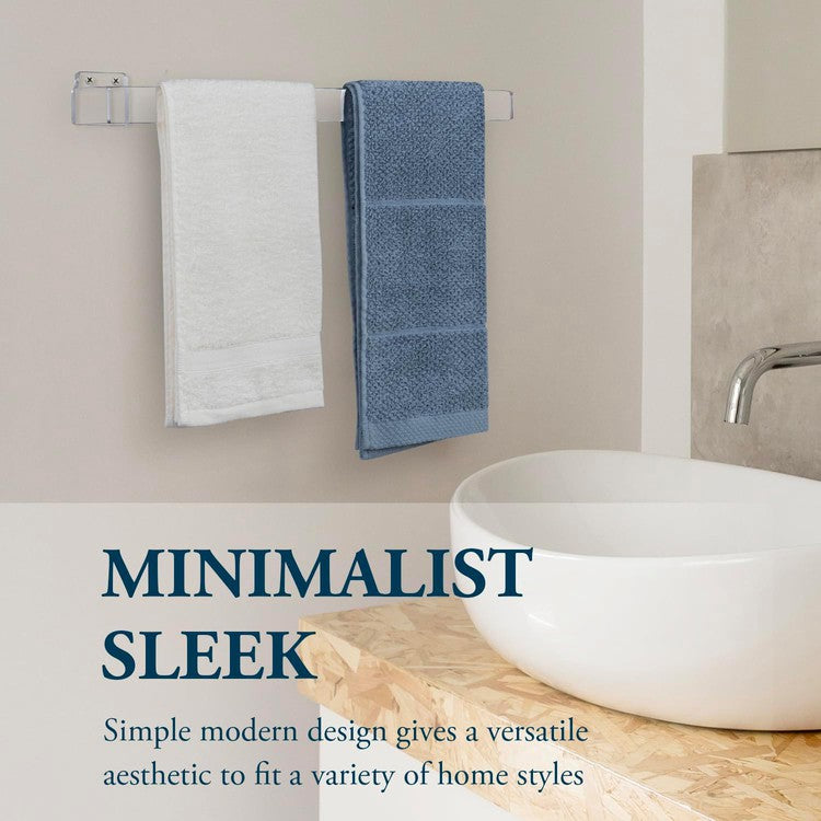 Wall Mounted Clear Acrylic Bath Towel Holder Bar Floating Hanger