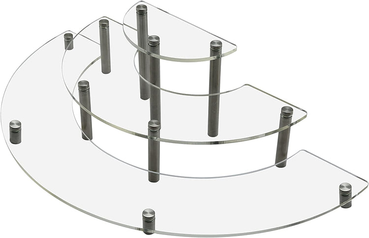 3-Tier Clear Acrylic Half Circle Cupcake Stand, Tabletop Display Riser-MyGift