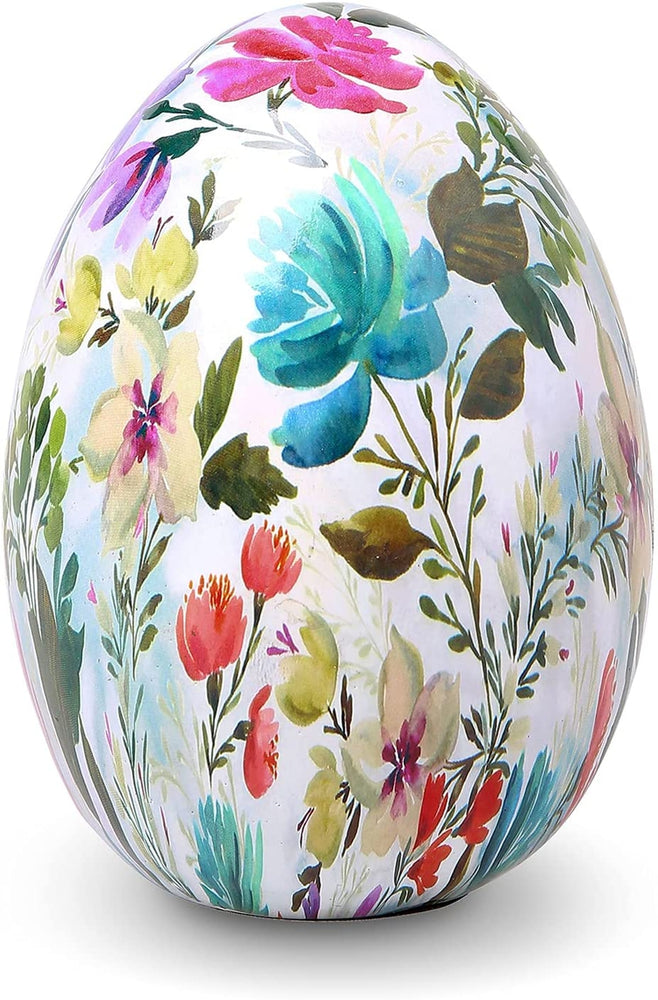 Artistic Floral Design Ceramic Easter Egg Tabletop Decoration-MyGift