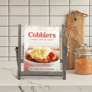 Gray Wood and Clear Acrylic Collapsible Cookbook Holder, Recipe Stand for Cookbooks, Tablets and Magazines-MyGift