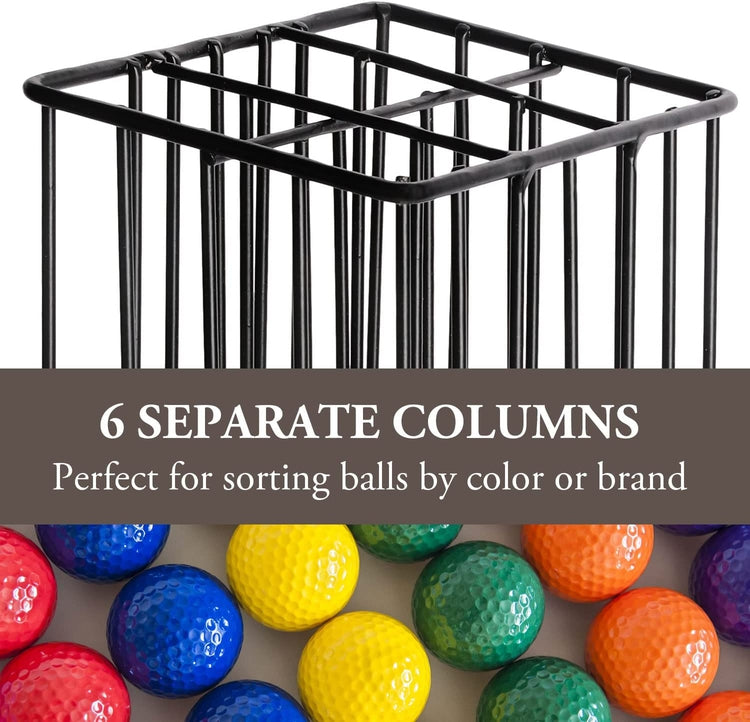 Golf Ball Basket Holder, Matte Black Metal Wire Golf Ball