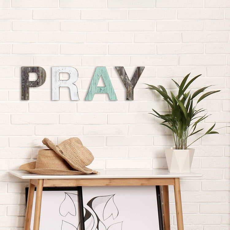 Rustic PRAY Wall Mounted or Tabletop Decorative Cutout Letters Sign-MyGift