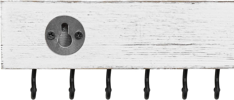 Set of 3 Jewelry Accessories Hook Organizer with Earring Bar, 12-inch Matte Black Metal & Rustic Wood Racks-MyGift
