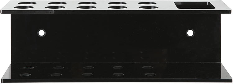 Black Acrylic Wall Mountable 10 Slot Dry Erase Marker and Eraser Holder Organizer Rack-MyGift
