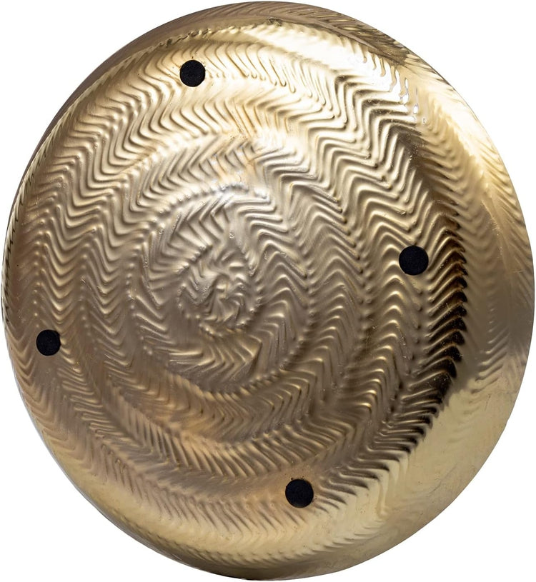 13 Inch Round Brass Metal Serving Tray, Decorative Centerpiece Platter Display-MyGift