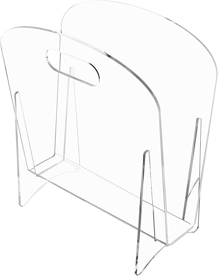 Clear Acrylic Office Desktop Magazine Holder Display Stand, Document File Folder Storage Organizer Rack-MyGift