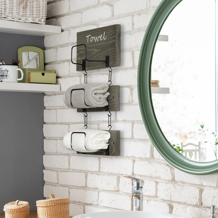 Bathroom Organizer Wall Shelf With Towel Hooks