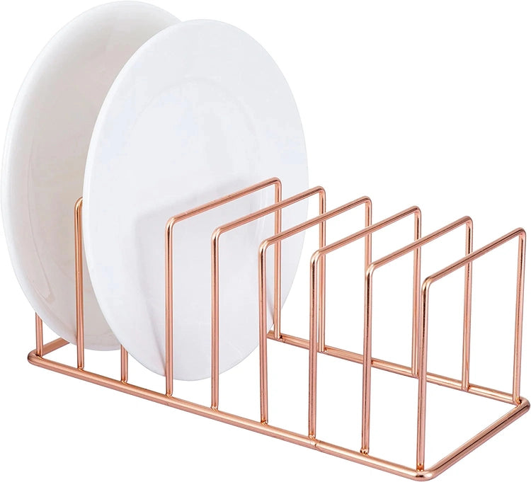 Copper Tone Metal Wire Kitchen Dish Drying Rack, Dish Storage Organizer for Dinner Plates, Cutting Boards, Serving Trays-MyGift