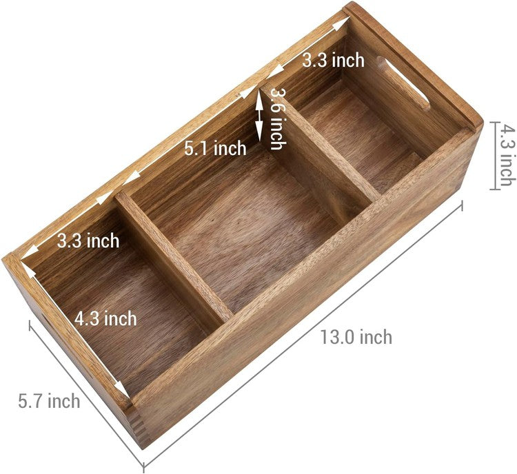 Natural Wood Toiletries Storage Bin and Toilet Paper Roll Holder, Organizer Basket-MyGift